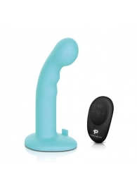 Голубая изогнутая насадка 6in Remote Control Ripple P-Spot G-Spot на черных трусиках - 16 см. - Pegasus - купить с доставкой в Копейске