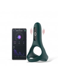 Изумрудное виброкольцо Magic Motion Rise с подхватом мошонки - Magic Motion - в Копейске купить с доставкой