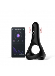 Черное виброкольцо Magic Motion Rise с подхватом мошонки - Magic Motion - в Копейске купить с доставкой
