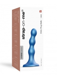 Голубая насадка Strap-On-Me Dildo Plug Balls size S - Strap-on-me - купить с доставкой в Копейске