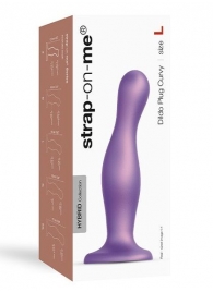Фиолетовая насадка Strap-On-Me Dildo Plug Curvy size L - Strap-on-me - купить с доставкой в Копейске