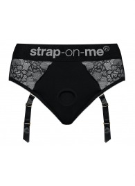 Черные трусики для насадок Diva Lingerie Harness - size M - Strap-on-me - купить с доставкой в Копейске