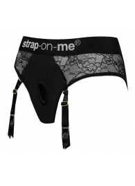 Черные трусики для насадок Diva Lingerie Harness - size L - Strap-on-me - купить с доставкой в Копейске