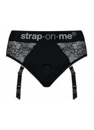 Черные трусики для насадок Diva Lingerie Harness - size L - Strap-on-me - купить с доставкой в Копейске