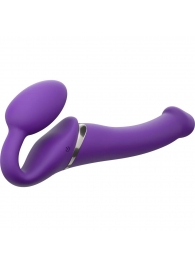 Фиолетовый безремневой вибрострапон Vibrating Bendable Strap-On - size L - Strap-on-me - купить с доставкой в Копейске