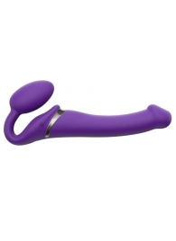 Фиолетовый безремневой вибрострапон Vibrating Bendable Strap-On - size L - Strap-on-me - купить с доставкой в Копейске