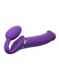 Фиолетовый безремневой вибрострапон Silicone Bendable Strap-On - size XL - Strap-on-me - купить с доставкой в Копейске