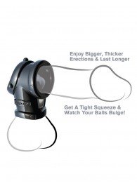 Черная насадка для пениса Cock Pipe with Ball-Stretcher - Pipedream - в Копейске купить с доставкой