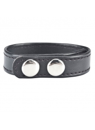 Кольцо на пенис SNAP COCK RING из искусственной кожи на клепках - BlueLine - в Копейске купить с доставкой