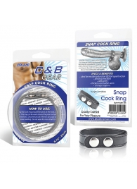 Кольцо на пенис SNAP COCK RING из искусственной кожи на клепках - BlueLine - в Копейске купить с доставкой