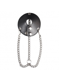 Утяжка для мошонки из искусственной кожи с цепочками PARACHUTE BALL STRETCHER - BlueLine - купить с доставкой в Копейске