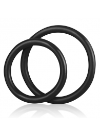 Набор из двух черных силиконовых колец разного диаметра SILICONE COCK RING SET - BlueLine - в Копейске купить с доставкой