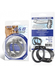 Двойное кольцо выносливости на пенис DUAL STAMINA RING - BlueLine - в Копейске купить с доставкой