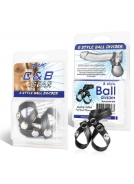 Разделитель мошонки из искусственной кожи на клепках 8 STYLE BALL DIVIDER - BlueLine - купить с доставкой в Копейске