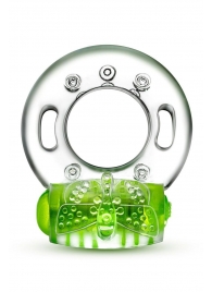 Зеленое эрекционное виброкольцо Arouser Vibrating C-Ring - Blush Novelties - в Копейске купить с доставкой