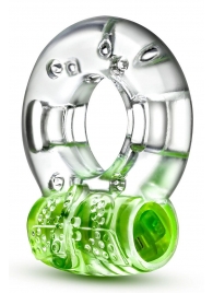 Зеленое эрекционное виброкольцо Arouser Vibrating C-Ring - Blush Novelties - в Копейске купить с доставкой