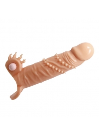Телесная удлиняющая вибронасадка Penis Sleeve Connor - 17 см. - Baile - в Копейске купить с доставкой