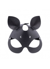 Черная кожаная маска  Кошка  с маленькими ушками - Crazy Handmade - купить с доставкой в Копейске