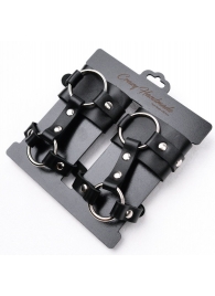 Черные наручники с креплением на кисть руки - Crazy Handmade - купить с доставкой в Копейске