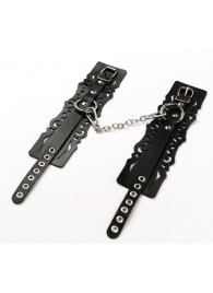 Узорчатые кожаные оковы с регулируемыми ремешками - Crazy Handmade - купить с доставкой в Копейске