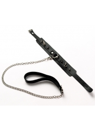 Черный ошейник с шипами и поводком - Crazy Handmade - купить с доставкой в Копейске