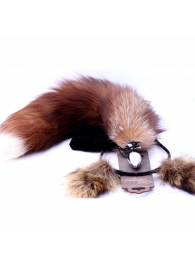 Игровой комплект: серебристая анальная пробка с пушистым хвостом и ободок-ушки - Crazy Handmade - купить с доставкой в Копейске