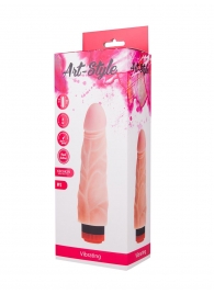 Телесный вибратор ART-Style №2 со встроенным пультом - 19 см. - Art-Style