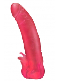 Розовая насадка для страпона с клиторальными лепестками - 18,5 см. - LOVETOY (А-Полимер) - купить с доставкой в Копейске