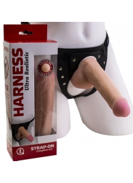 Страпон Harness из двух предметов: трусики с плугом и насадка-фаллос - 17 см. - LOVETOY (А-Полимер) - купить с доставкой в Копейске