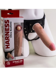 Реалистичный страпон Harness из трусиков и насадки-фаллоса - 18,5 см. - LOVETOY (А-Полимер) - купить с доставкой в Копейске