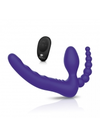 Фиолетовый безремневой страпон с пультом ДУ 7’’ Remote Control Strapless - 24 см. - Pegasus - купить с доставкой в Копейске