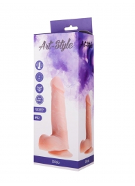 Фаллоимитатор с мошонкой на подошве-присоске ART-Style №22 - 18,5 см. - Art-Style