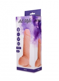 Упругий фаллоимитатор на присоске ART-Style №26 - 20 см. - Art-Style
