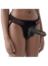 Женский темнокожий страпон Easy Strapon Set 7 Inch - 18 см. - Lovetoy - купить с доставкой в Копейске