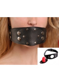 Чёрный кожаный кляп-фаллос - Sitabella - купить с доставкой в Копейске