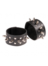 Чёрные напульсники с шипами и заклепками - Sitabella - купить с доставкой в Копейске
