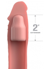 Телесная насадка-удлинитель 2 Inch Silicone X-tension with Strap - 20,3 см. - Pipedream - в Копейске купить с доставкой
