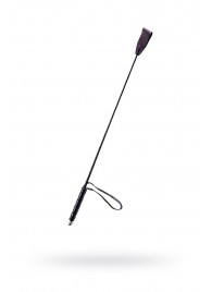 Чёрный стек с кожаной ручкой - 58 см. - Sitabella - купить с доставкой в Копейске