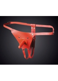 Красные кожаные универсальные трусики со штырьком для насадок - Sitabella - купить с доставкой в Копейске