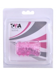 Розовая рельефная насадка на пенис - Toyfa Basic - в Копейске купить с доставкой