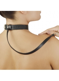 Зеленый меховой ошейник с кожаным поводком - Sitabella - купить с доставкой в Копейске