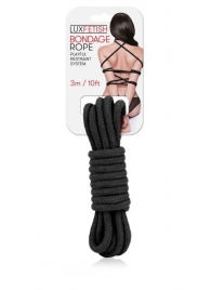 Черная хлопковая веревка для связывания - 3 м. - Lux Fetish - купить с доставкой в Копейске