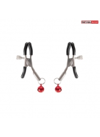 Серебристые зажимы на соски с шариками - Notabu - купить с доставкой в Копейске