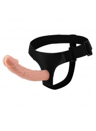 Гладкий фаллоимитатор с крупной головкой на ремешках - 19,7 см. - Baile - купить с доставкой в Копейске