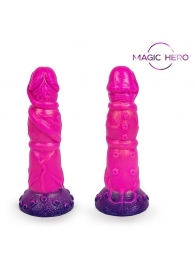 Розовый рельефный фантазийный фаллоимитатор - 20 см. - Bior toys - купить с доставкой в Копейске