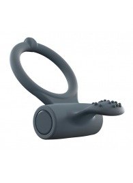 Серое перезаряжаемое эрекционное кольцо с вибрацией Power Clit - Dorcel - в Копейске купить с доставкой
