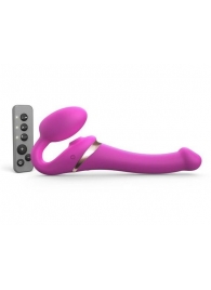 Ярко-розовый безремневой страпон Multi Orgasm Size S с клиторальной стимуляцией - Strap-on-me - купить с доставкой в Копейске