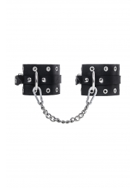 Черные кожаные однослойные оковы с люверсами - Pecado - купить с доставкой в Копейске