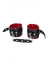 Черно-красные оковы из натуральной кожи - Pecado - купить с доставкой в Копейске