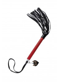 Черно-красная кожаная плеть - 50 см. - Pecado - купить с доставкой в Копейске